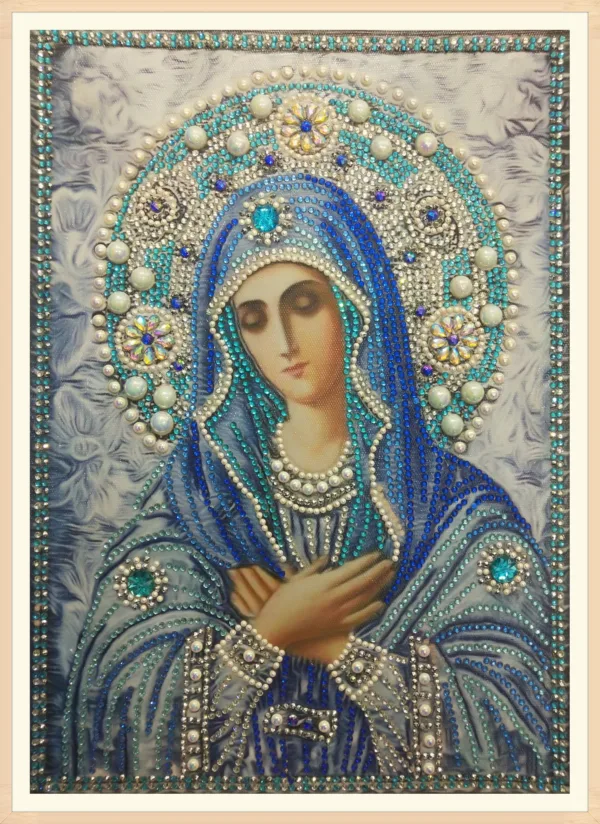 DIY Mother Mary Rhinestone Painting