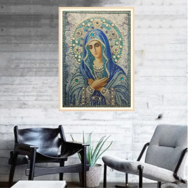 DIY Mother Mary Rhinestone Painting