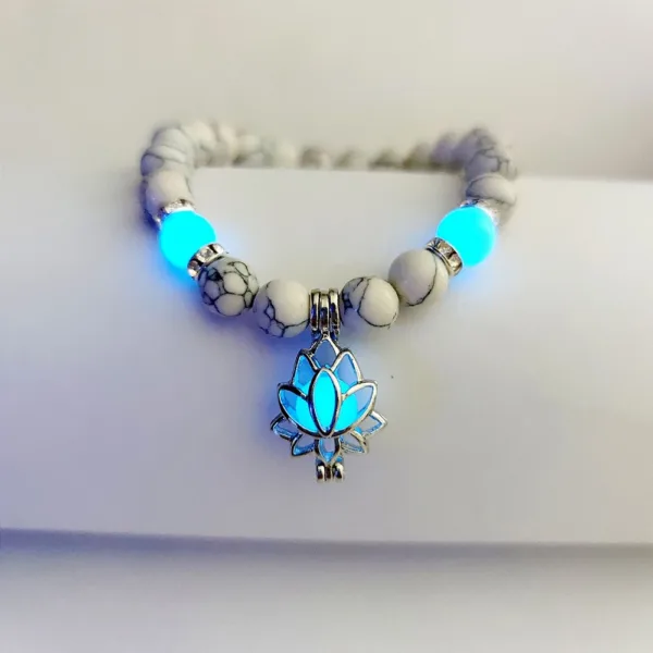 Energy Luminous Lotus Natural Stone Bracelet - Image 3