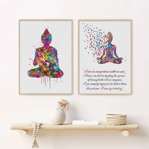Meditation Canvas Painting Abstract Buddha Home Decor