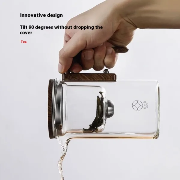 One Click Magnetic Water Separation Glass Teapot