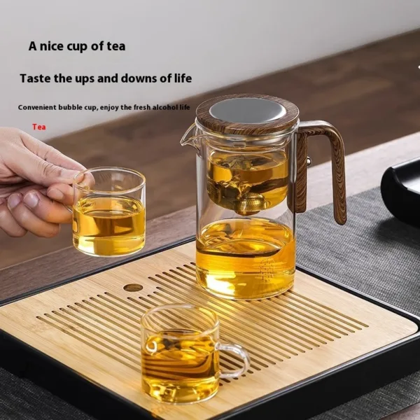 One Click Magnetic Water Separation Glass Teapot